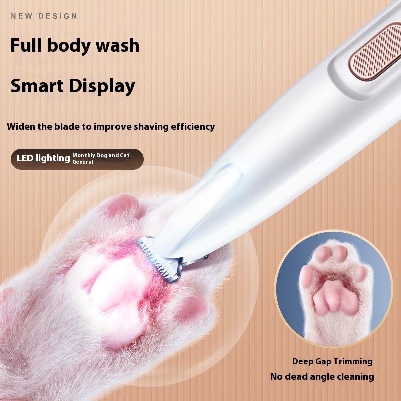 Pets Dog Paw Trimmer With LED Light Fully Waterproof Pet Hair Trimmer With LED Display Dog Clippers For Grooming Widen Blade - Image 10