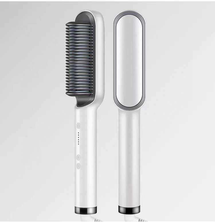 New 2 In 1 Hair Straightener Hot Comb Negative Ion Curling Tong Dual-purpose Electric Hair Brush - Image 2