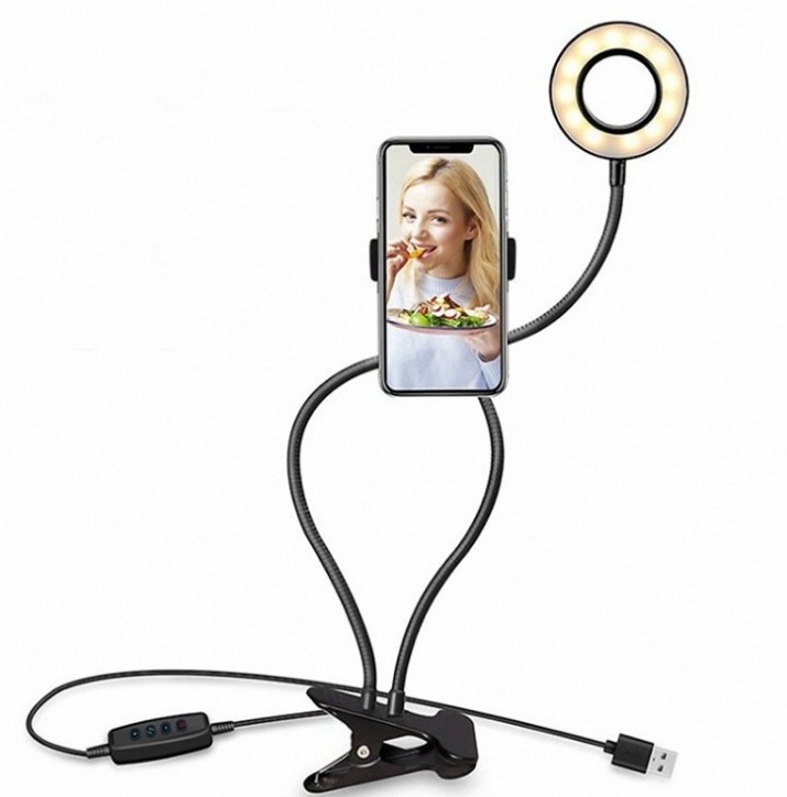 LED Selfie Ring Light for Live Adjustable Makeup Light-8cm Stand - Image 5
