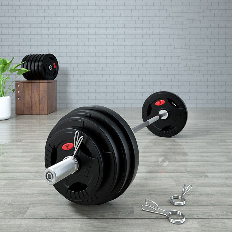 Rubber Covered Men's Barbell Set - Image 3