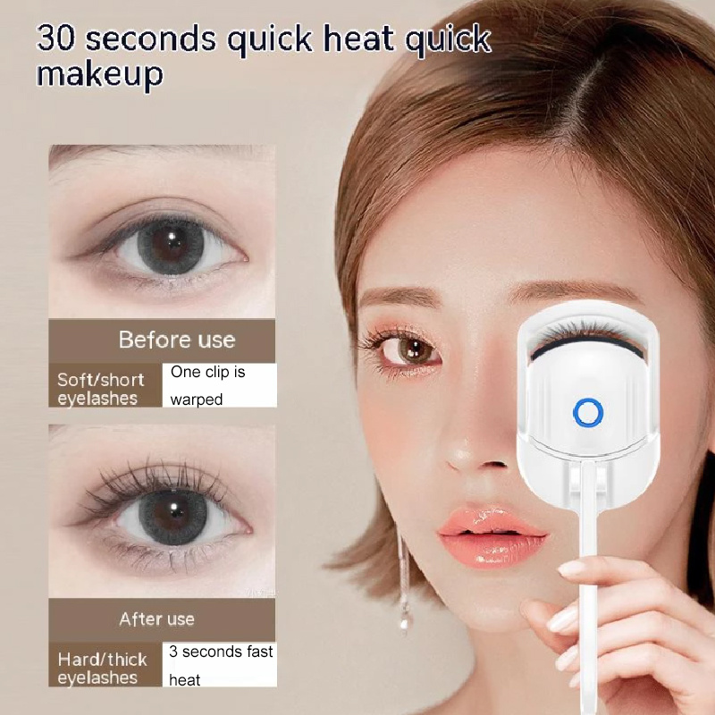 Eyelash Curler Portable Electric Heated Comb Eye Lash Long Lasting Eyelashes Curls Thermal Eyelash Curler Makeup Tools Heated Eyelash Curlers,Rechargeable Electric Eyelash Curler,Handheld Eyelash Heat - Image 6