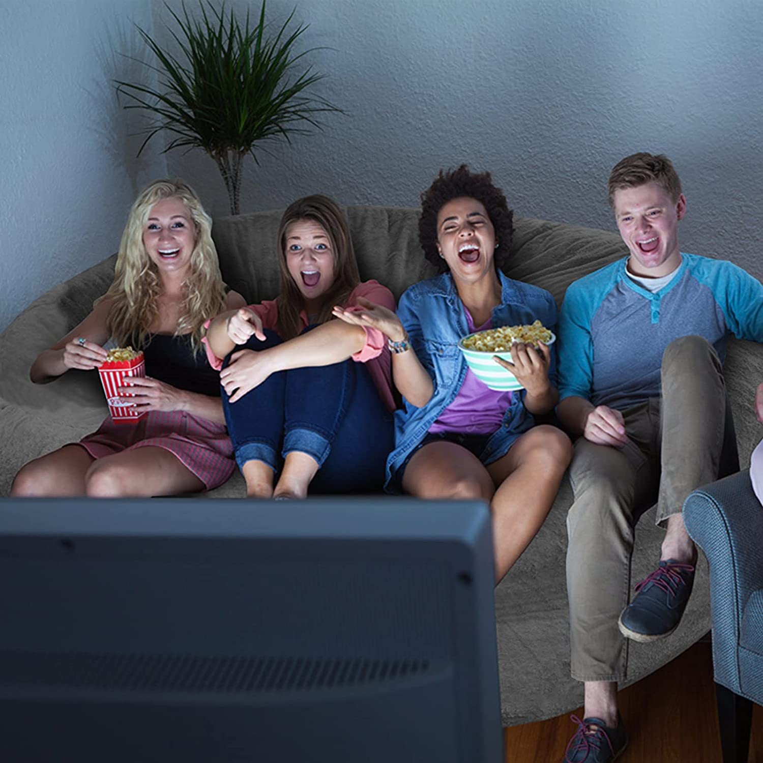 Bag Chair Coverit Was Only A Cover, Not A Full Bean Bag Chair Cushion,Big Round Soft Fluffy PV Velvet Sofa Bed Cover, Living Room Furniture, Lazy Sofa Bed Cover,5ft Black - Image 8