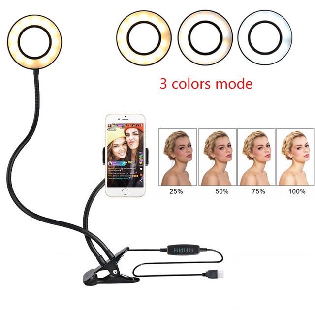 LED Selfie Ring Light for Live Adjustable Makeup Light-8cm Stand - Image 6