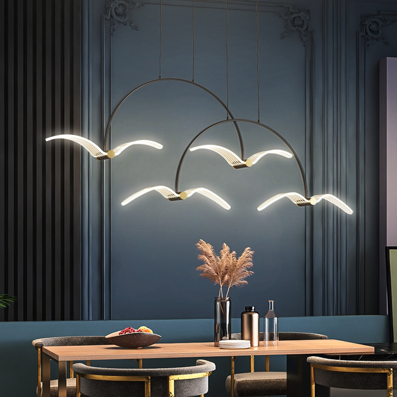 Modern Minimalist Bedroom Showroom Window Seagull Led Chandelier - Image 4