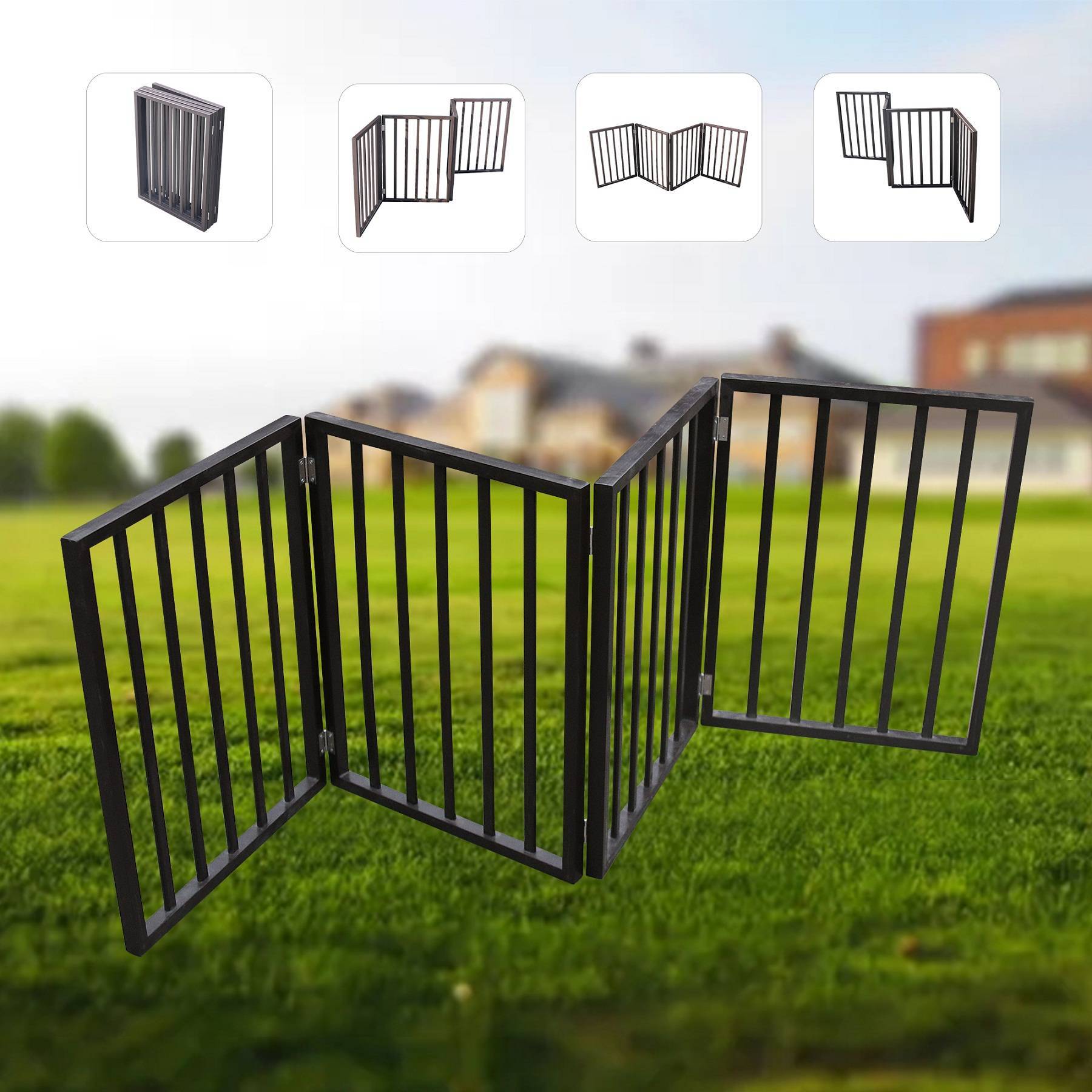 Pet Gate - Dog Gate For Doorways,Stairs Or House-standing, Folding - Image 3