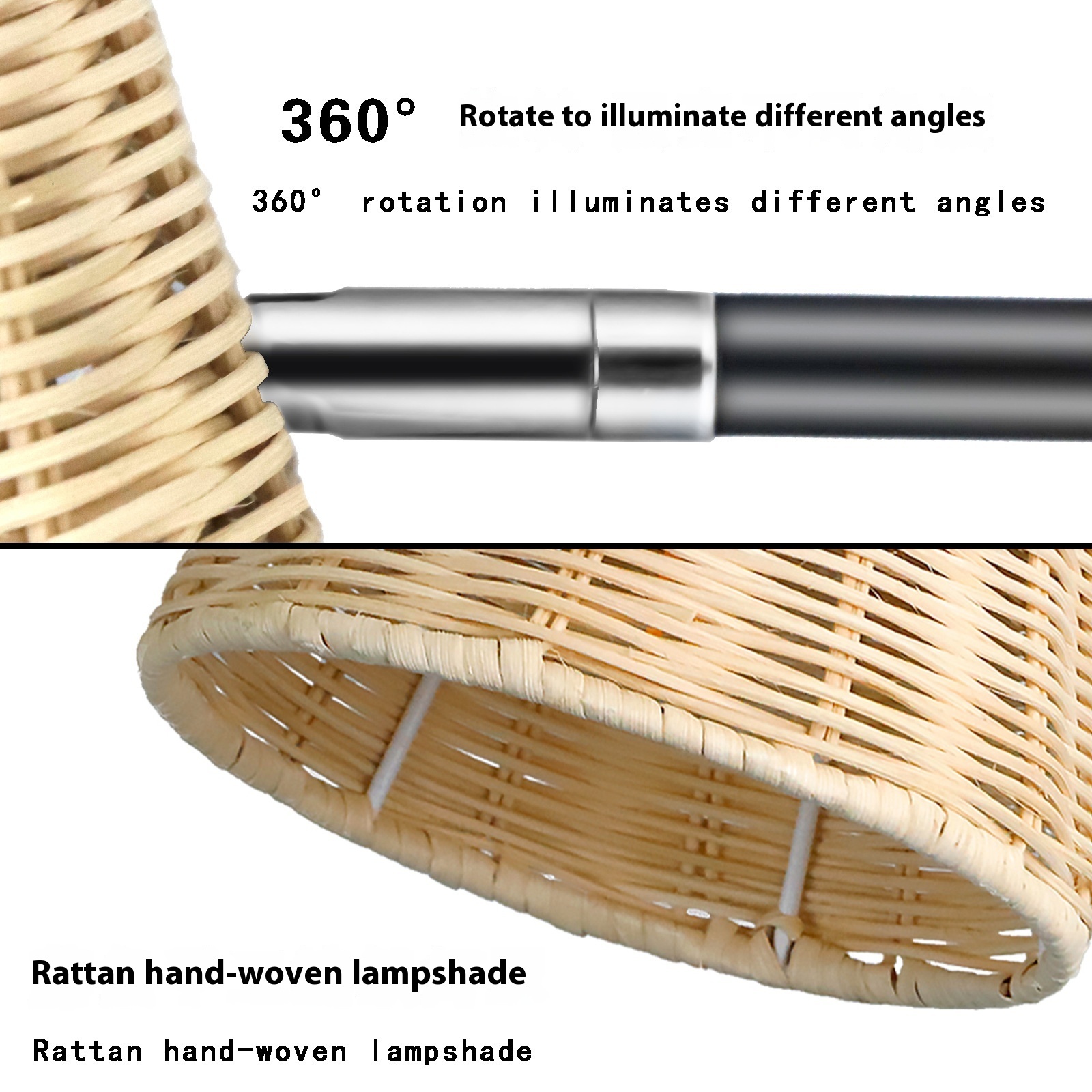 Rattan Wall Lamp Bedside Wall Lamp Mirror Front Lamp Rattan Wall Lamp - Image 4