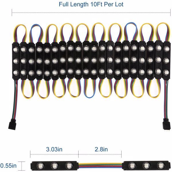 3-lamp Injection Molding Module With Interfaces At Both Ends, Color Without Remote Control Not Shipped On Weekends - Image 7