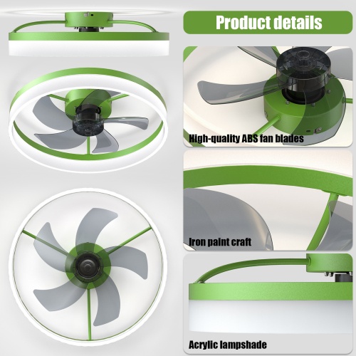 Ceiling Fan With Light Dimmable LED Recessed Mount Slim Modern Ceiling Fan Unavailable Platforms- Temu - Image 6
