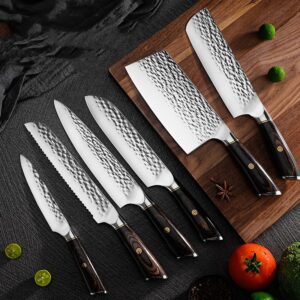 Hammer Pattern Forging Kitchen Knife Household 6-piece