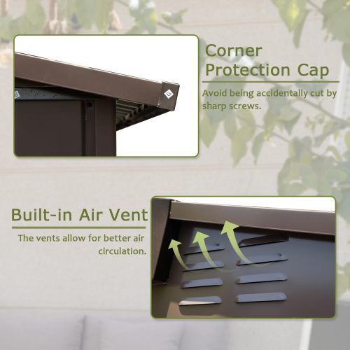 Outdoor Storage Shed 6x4 FT, Metal Tool Sheds Storage House With Lockable Double Door, Large Bike Shed Waterproof For Garden, Backyard, Lawn - Image 3