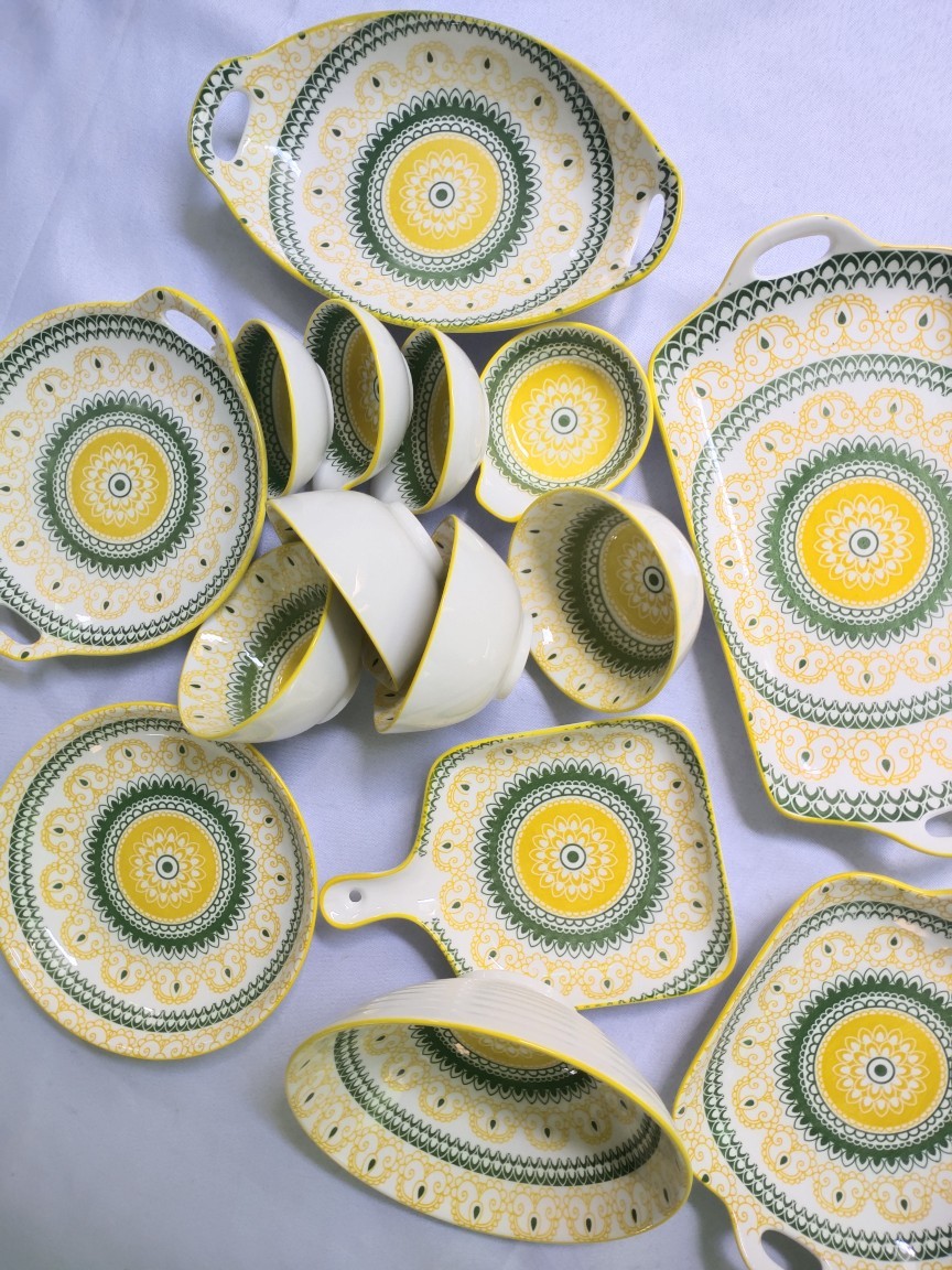 Bohemian Ceramic Plates Cutlery Set Color Box Packaging - Image 7