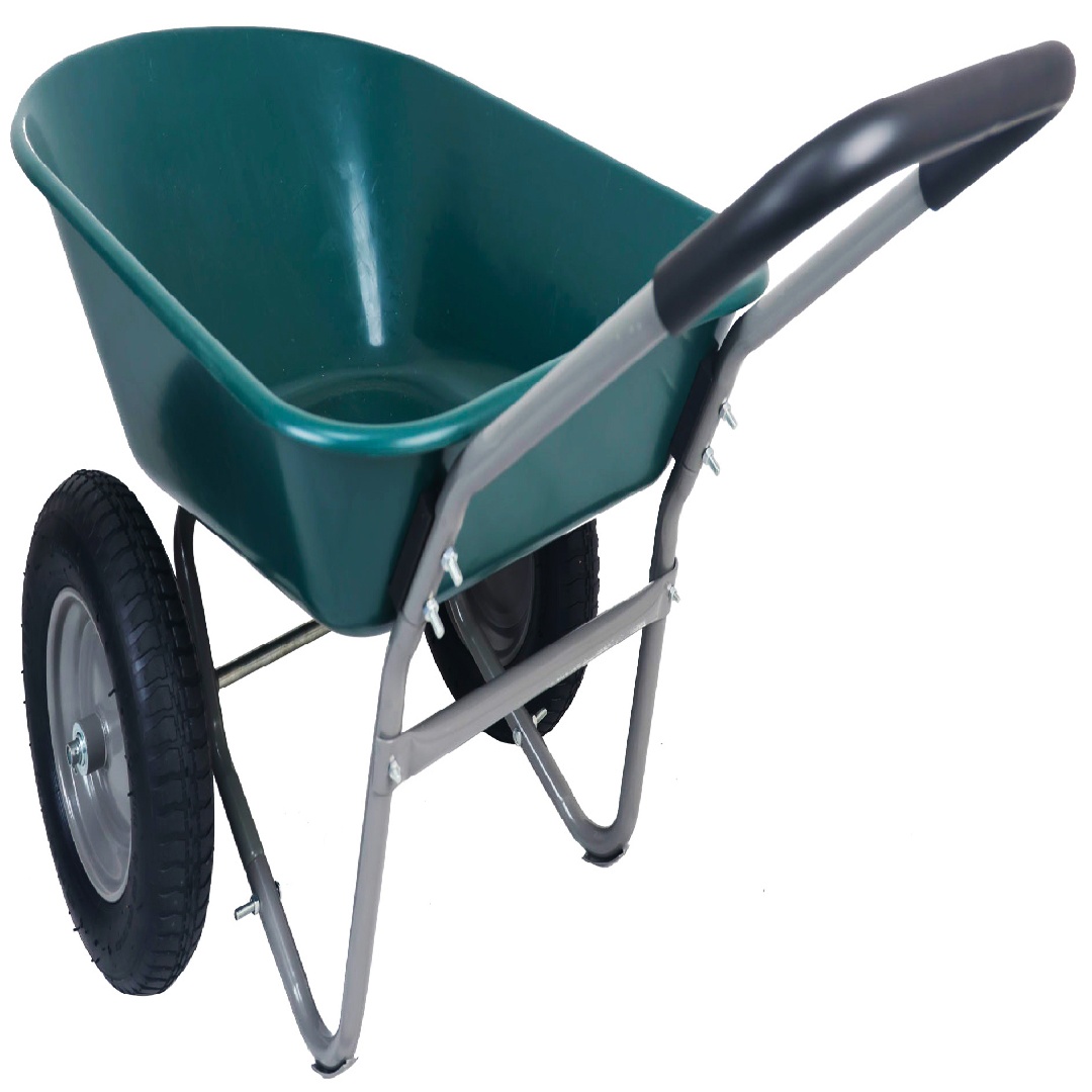 Only Supports Self Pickup Dual-Wheel Home Garden Yard Utility Wheelbarrow Cart With Built-in Stand - Image 4