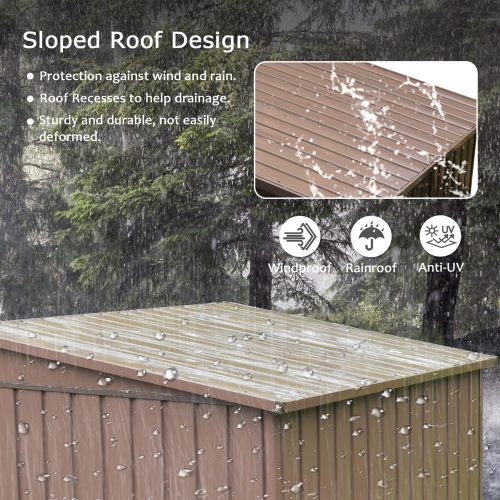 Outdoor Storage Shed 6x4 FT, Metal Tool Sheds Storage House With Lockable Double Door, Large Bike Shed Waterproof For Garden, Backyard, Lawn - Image 2