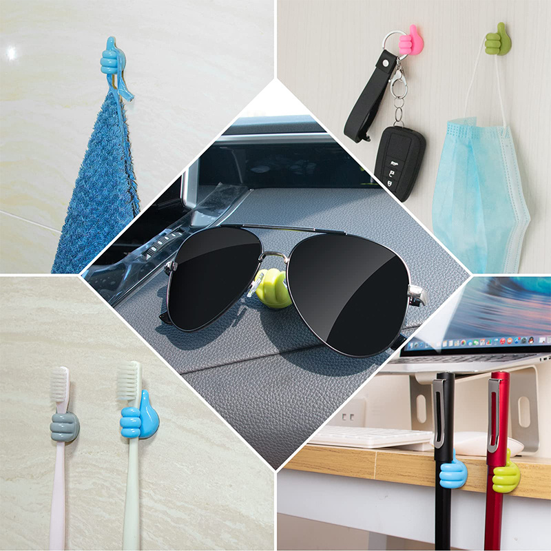 Multifunctional Clip Holder Thumb Hooks Wire Organizer Wall Hooks Hanger Strong Wall Storage Holder For Kitchen Bathroom - Image 9