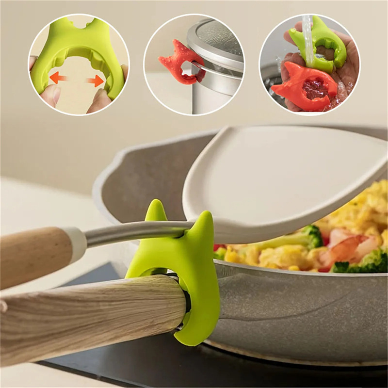 Multifunctional Spatula Holder Silicone Anti-overflow Spoon Holder Cooking Pot Anti-scalding Clip Kitchen Gadgets - Image 8