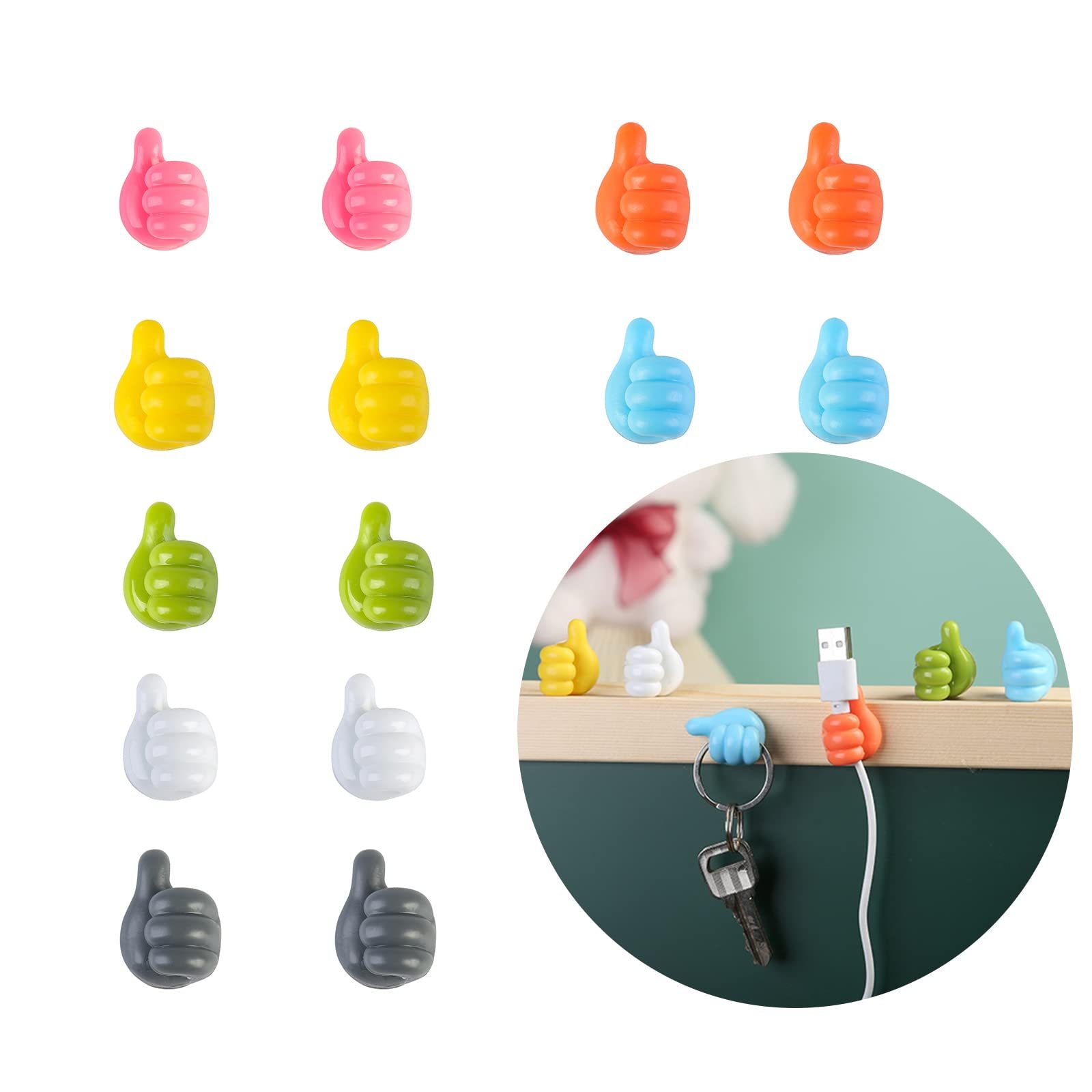 Multifunctional Clip Holder Thumb Hooks Wire Organizer Wall Hooks Hanger Strong Wall Storage Holder For Kitchen Bathroom - Image 6