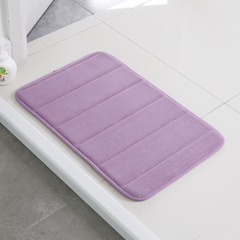 Home Bath Mat Coral Fleece Bathroom Carpet Water Absorption Non-slip Memory Foam Absorbent Washable Rug Toilet Floor Mat - Image 2