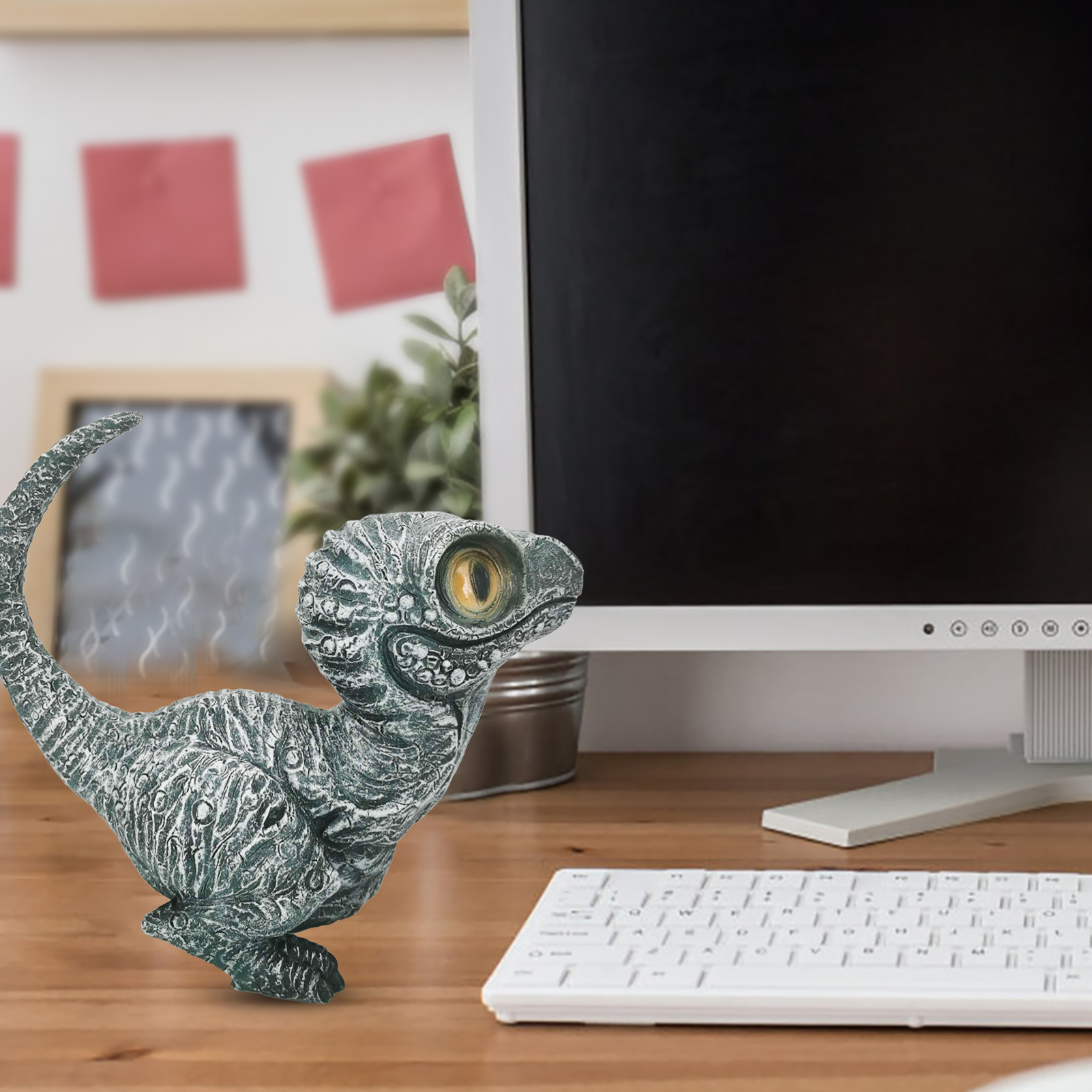 Cute Dinosaur Garden Statues Resin Velociraptor Ornament Realistic Dinosaur Statue For Garden Office Table Decor Kids Gifts - Image 7