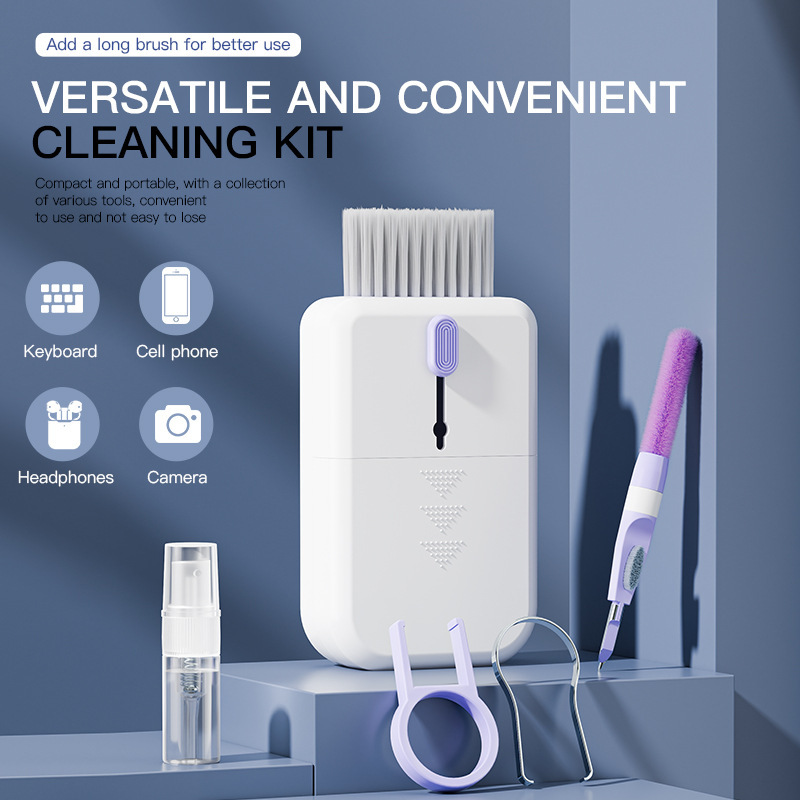 Portable 11 In 1 Multifunctional Cleaning Kit Computer Keyboard Cleaner Phone Screen Clean Tools Earphone Clean Brush With Storage Box - Image 5